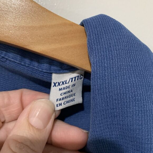 Tommy Bahama | Shirt Blue Short Sleeve Button Down Silk Blend- Size XXXL - Picture 5 of 8